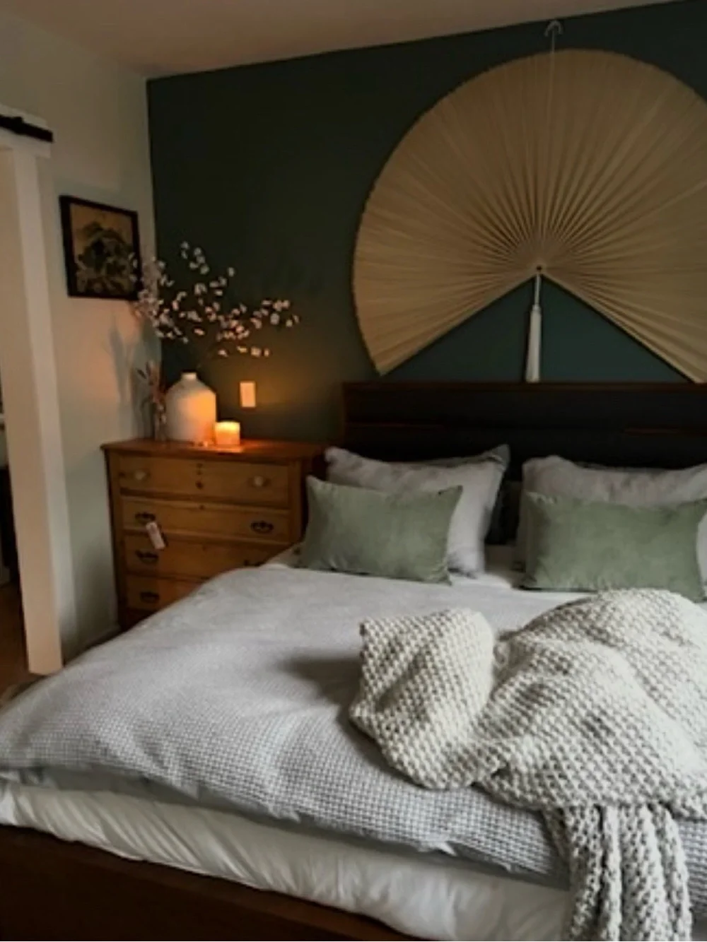 Urban Outfitters Natural Beige Palm Fan Wall Tapestry
